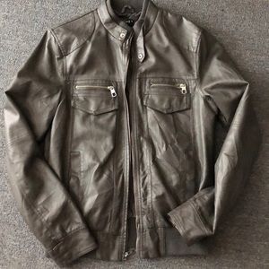 Gray leather jacket